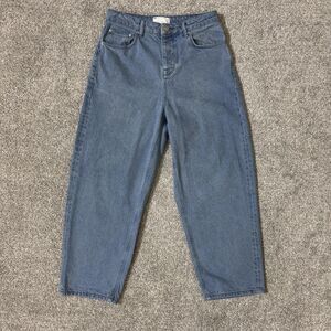 ASOS DESIGN Mom Jeans Womens W28 L30 Blue High Rise Relaxed Tapered Fit Denim